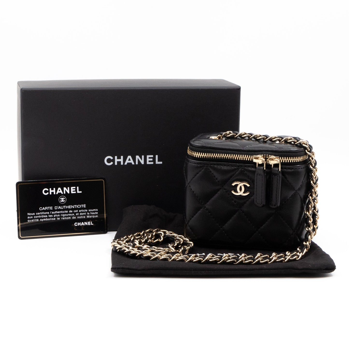 Small Vanity On Chain Black Leather