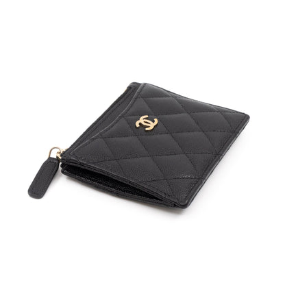 Zipped  Holder Black Caviar