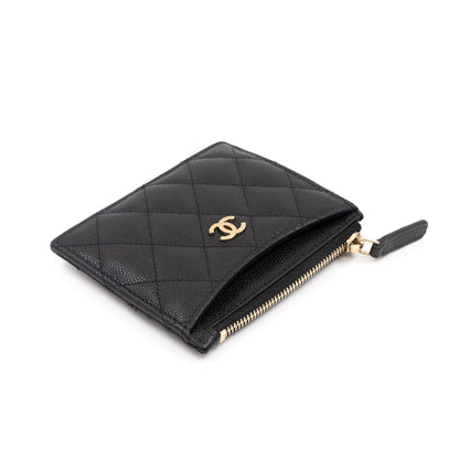 Zipped  Holder Black Caviar