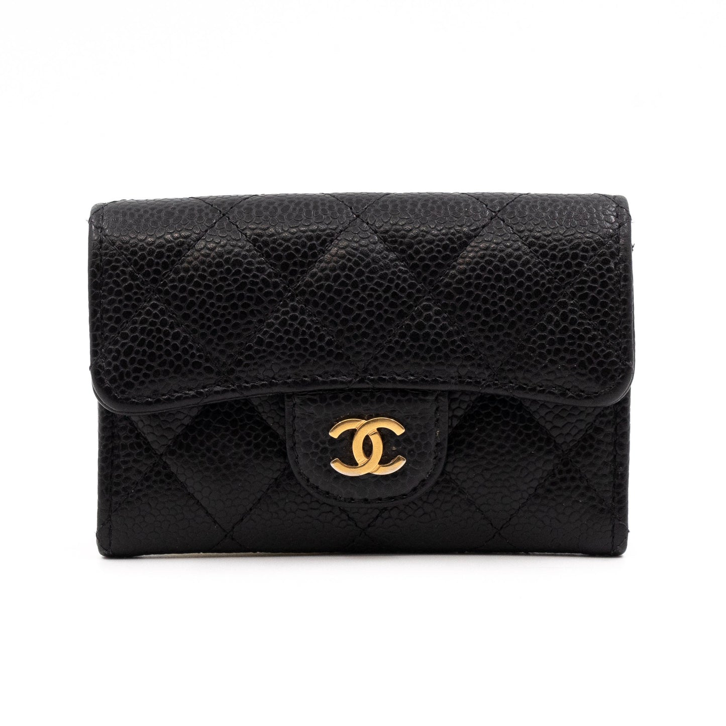 Classic Flap  Case Black Caviar Gold