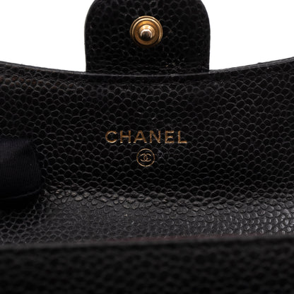 Classic Flap  Case Black Caviar Gold