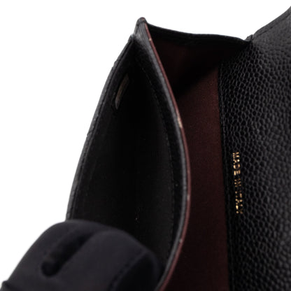 Classic Flap  Case Black Caviar Gold
