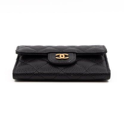 Classic Flap  Case Black Caviar Gold