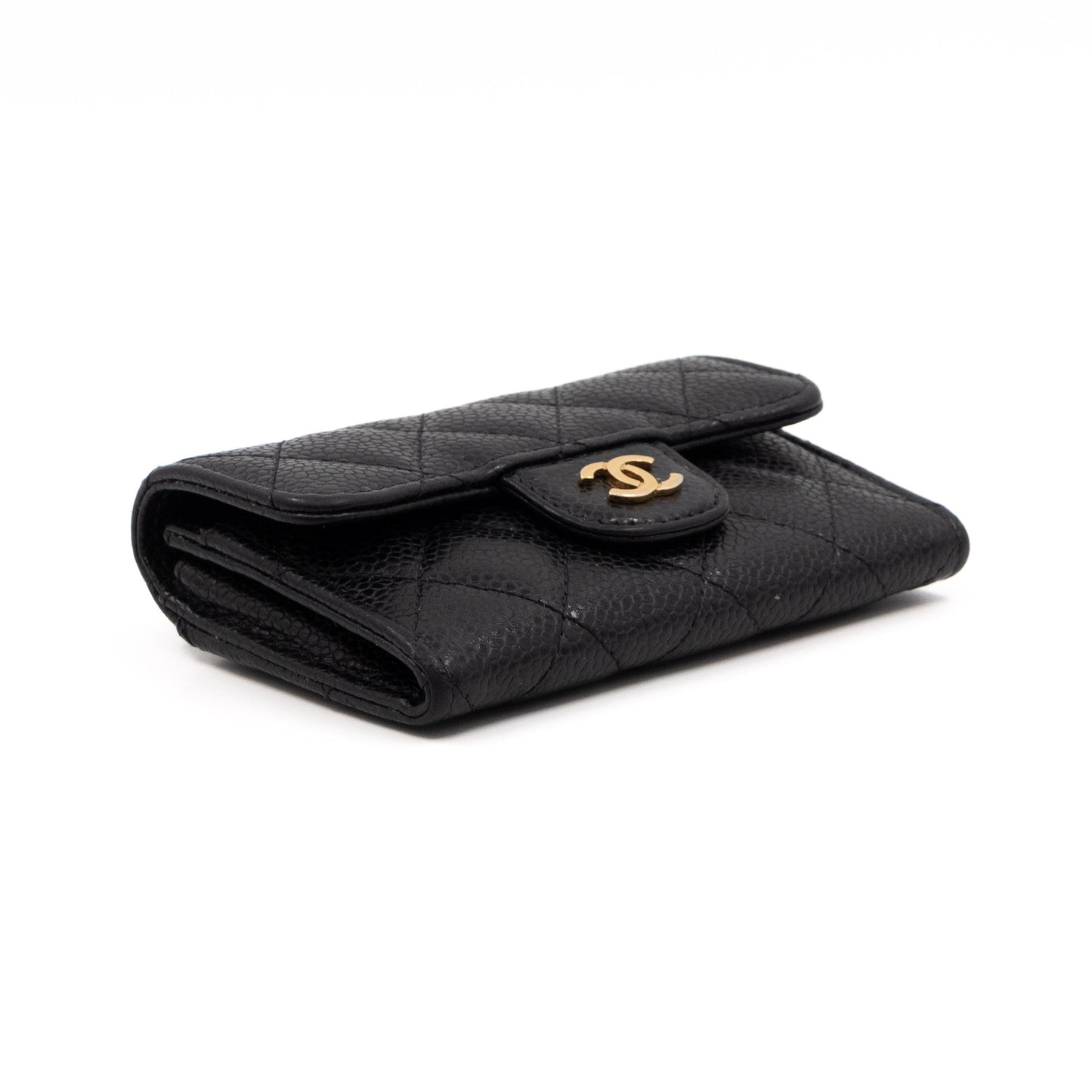 Classic Flap  Case Black Caviar Gold
