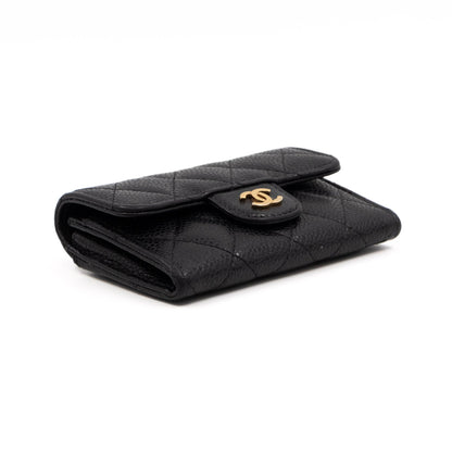 Classic Flap  Case Black Caviar Gold