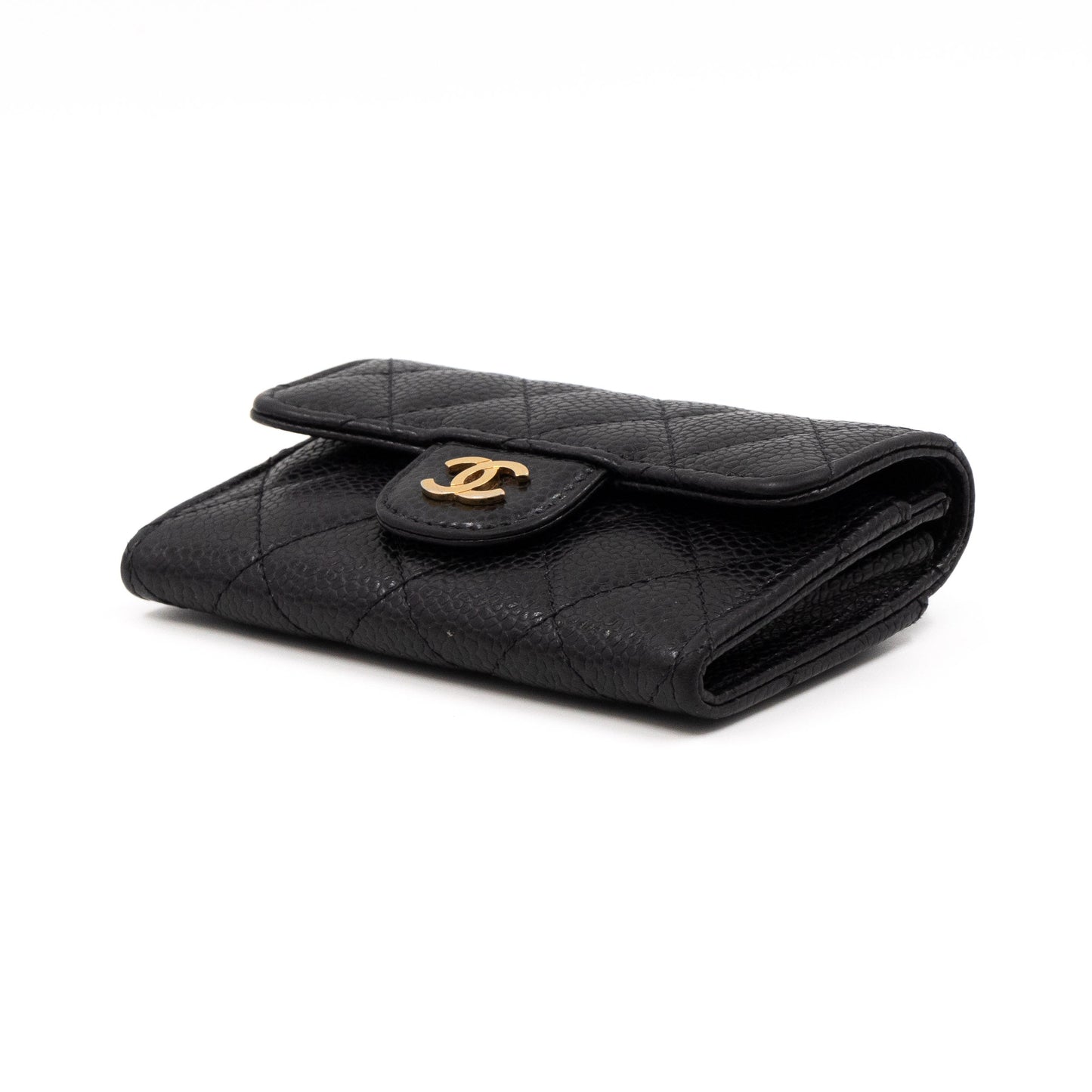 Classic Flap  Case Black Caviar Gold