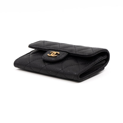 Classic Flap  Case Black Caviar Gold