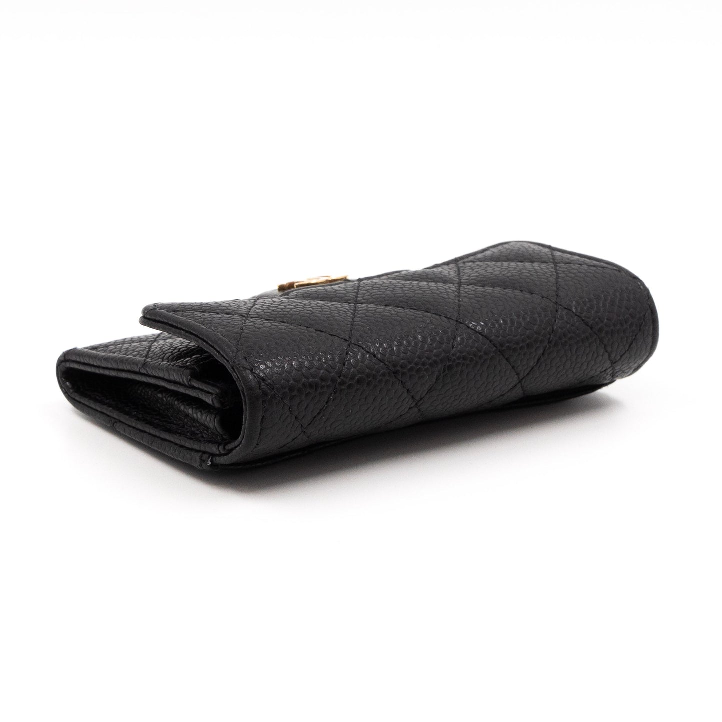 Classic Flap  Case Black Caviar Gold