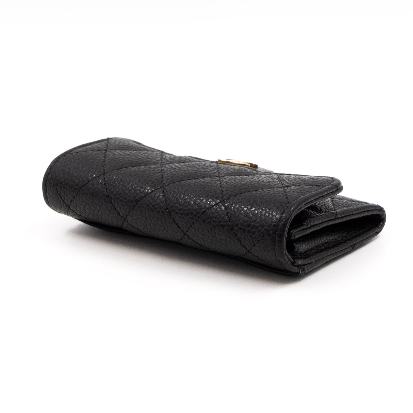 Classic Flap  Case Black Caviar Gold