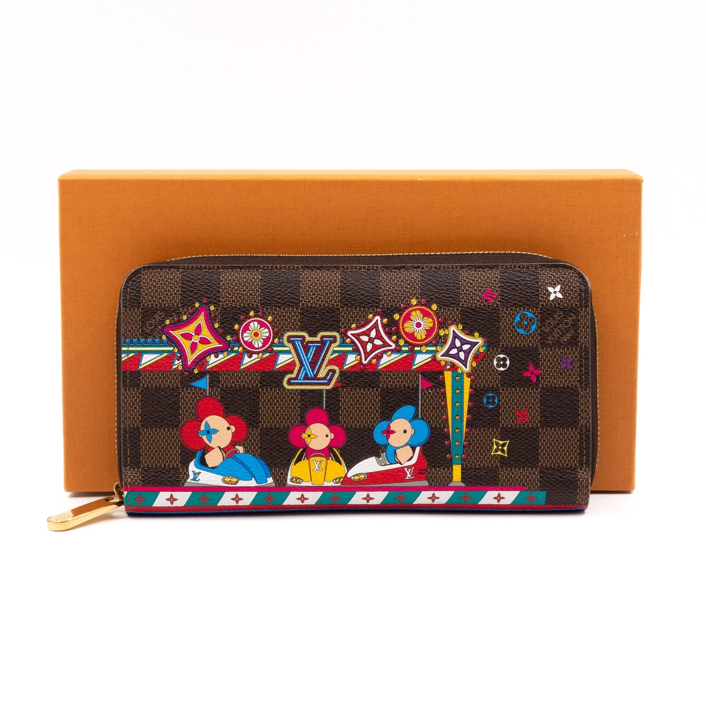 Louis-vuitton Zippy Wallet Damier Ebene Vivienne Amusement Park
