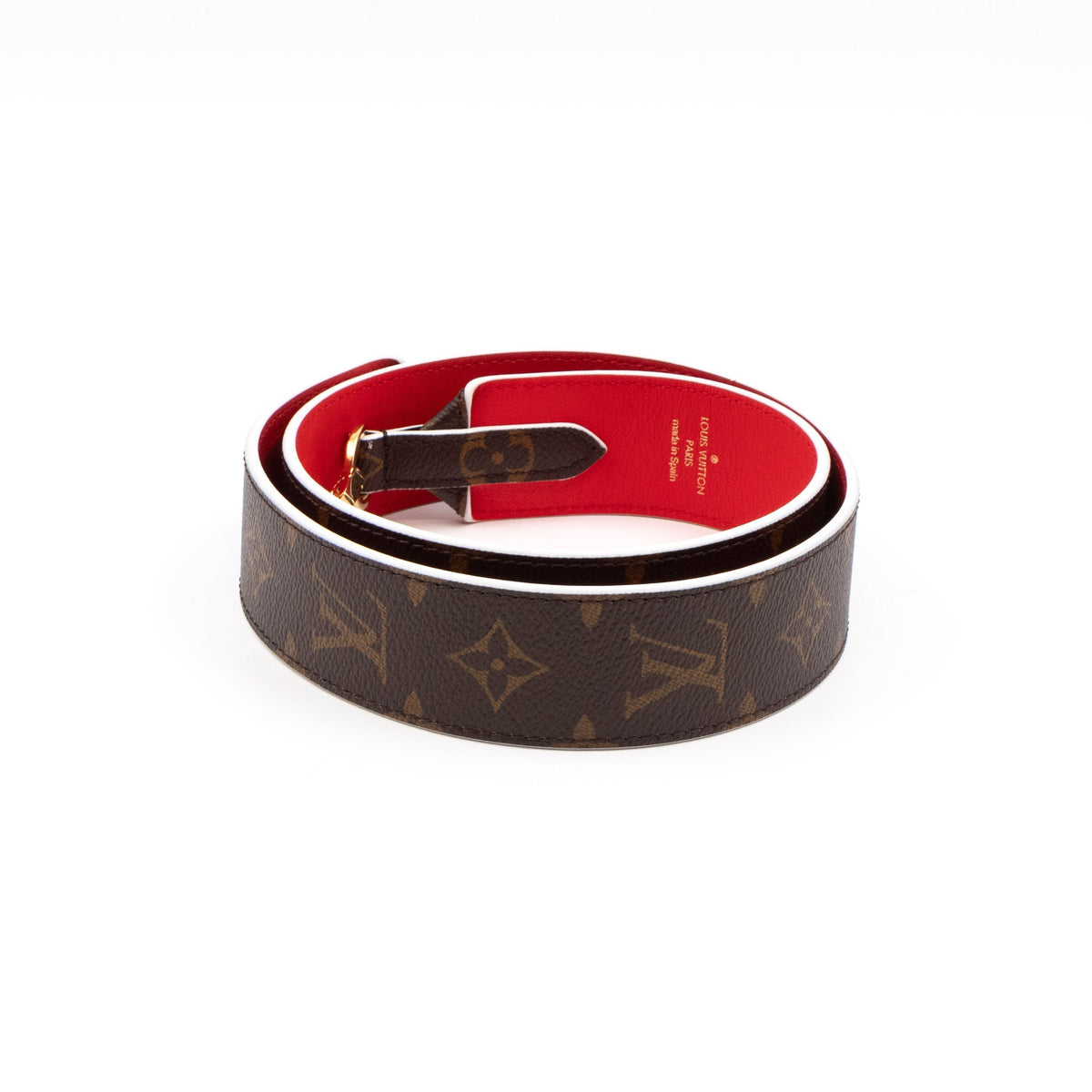 Louis-vuitton Bandoulière Shoulder Strap Monogram Red Leather