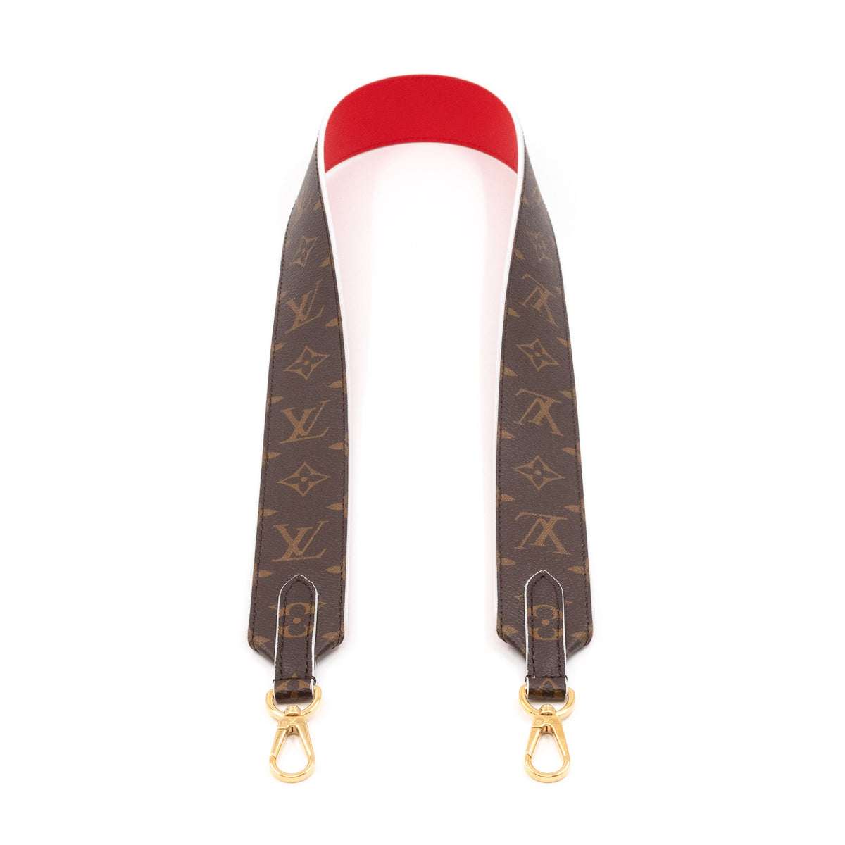 Louis-vuitton Bandoulière Shoulder Strap Monogram Red Leather