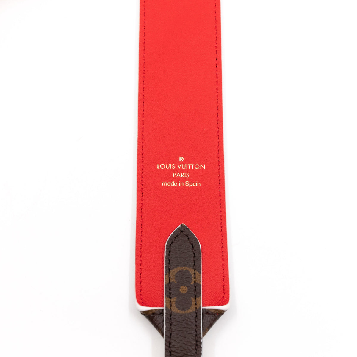 Louis-vuitton Bandoulière Shoulder Strap Monogram Red Leather