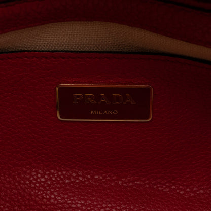 Two Way Tote Bag Fire Red Leather