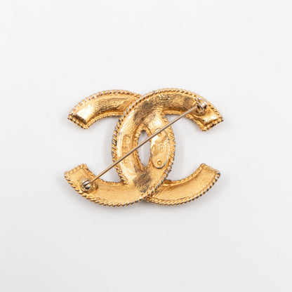 CC Brooch Strass Vintage Gold