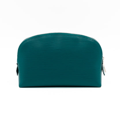 Cosmetic Pouch PM Epi Leather Cyan