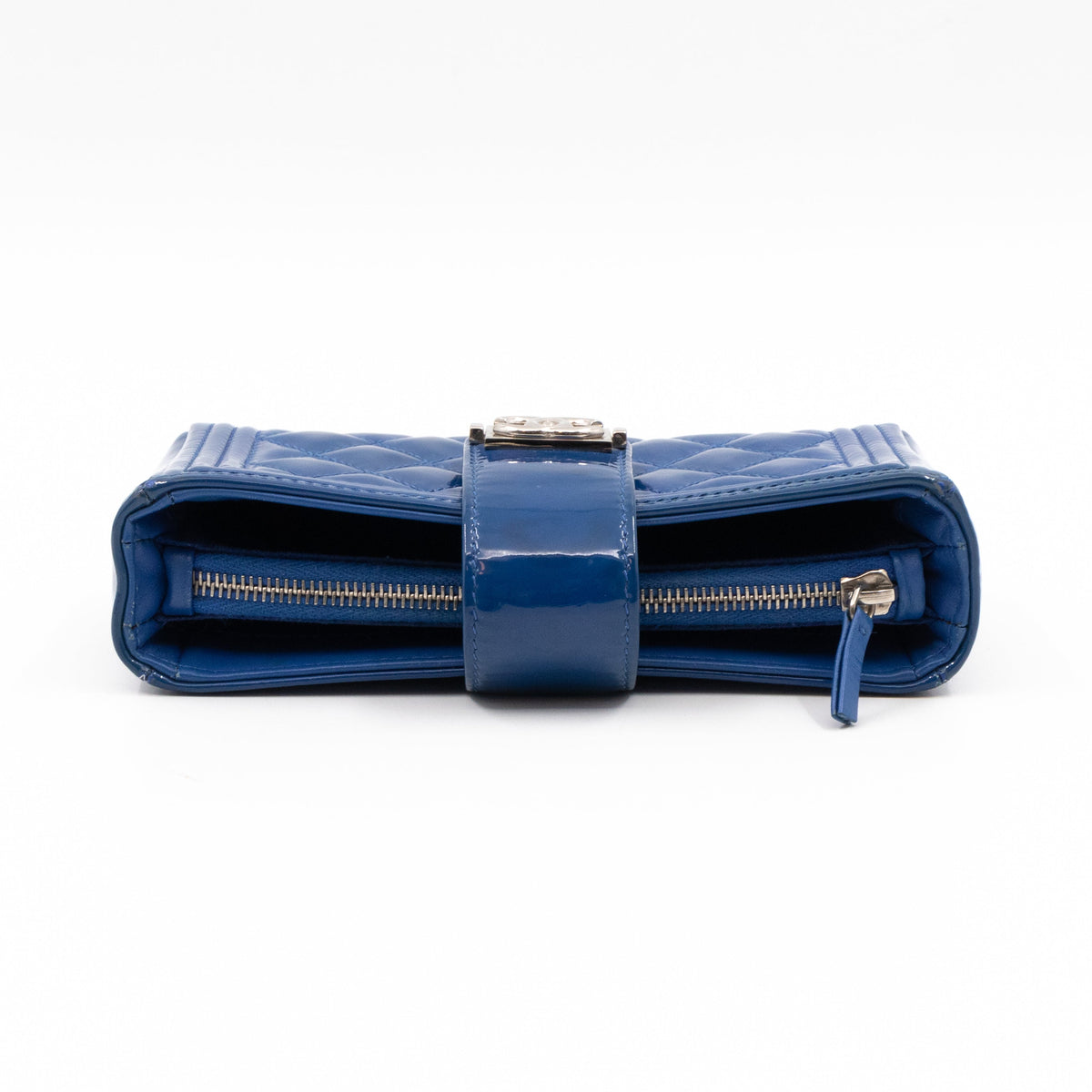 Mini Phone Holder Blue Patent Leather
