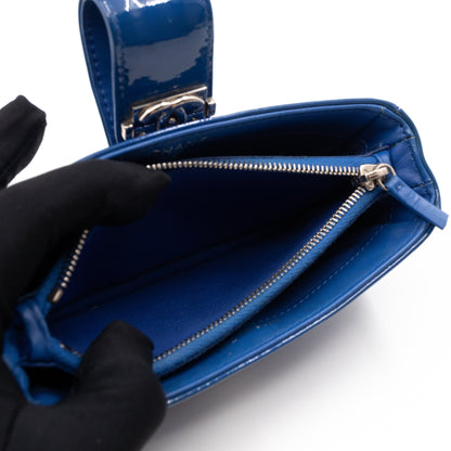 Mini Phone Holder Blue Patent Leather