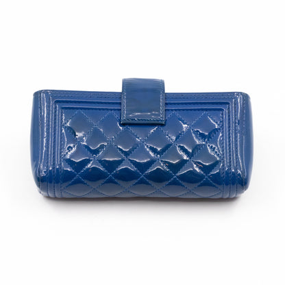 Mini Phone Holder Blue Patent Leather