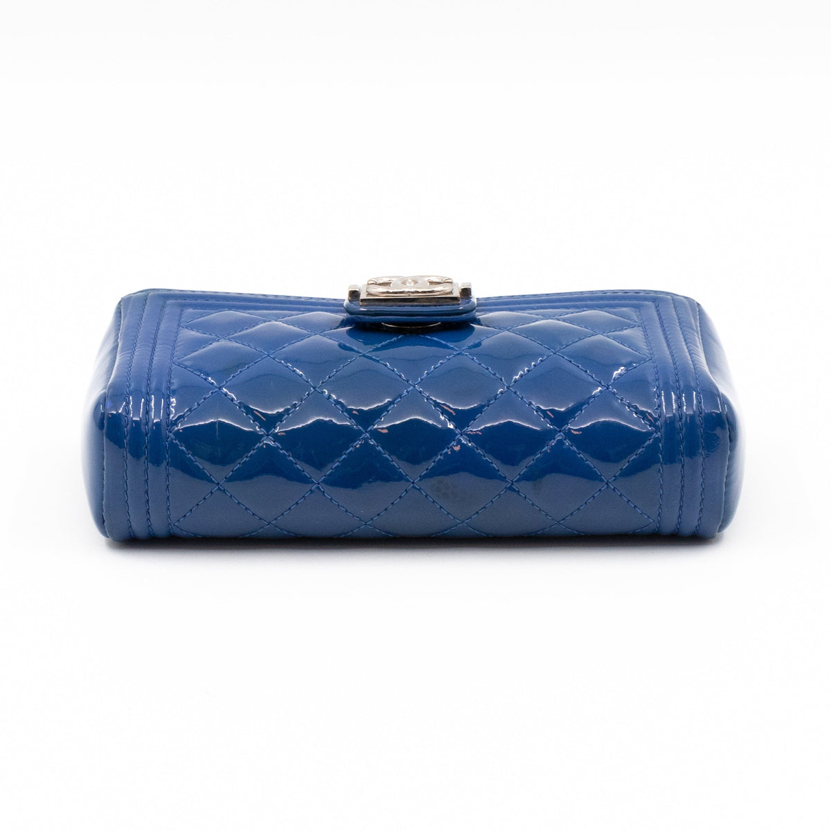 Mini Phone Holder Blue Patent Leather