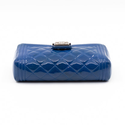 Mini Phone Holder Blue Patent Leather