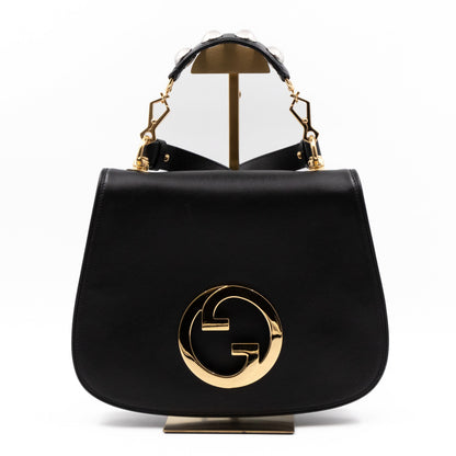 Blondie Medium Top Handle Bag Black Leather
