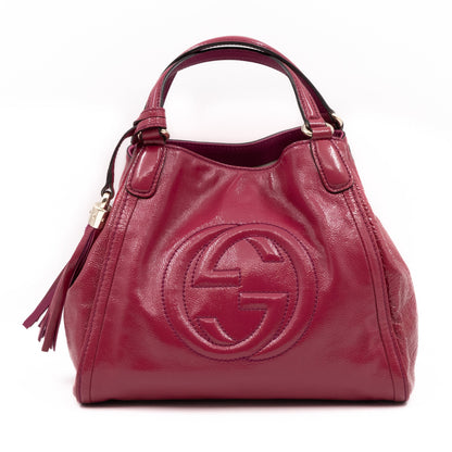 Soho Two Way Tote Crushed Patent Leather Fuchsia