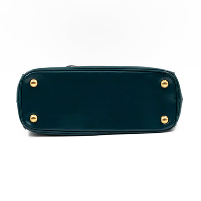 Galleria Small Double Zip Cobalto Saffiano Vernice
