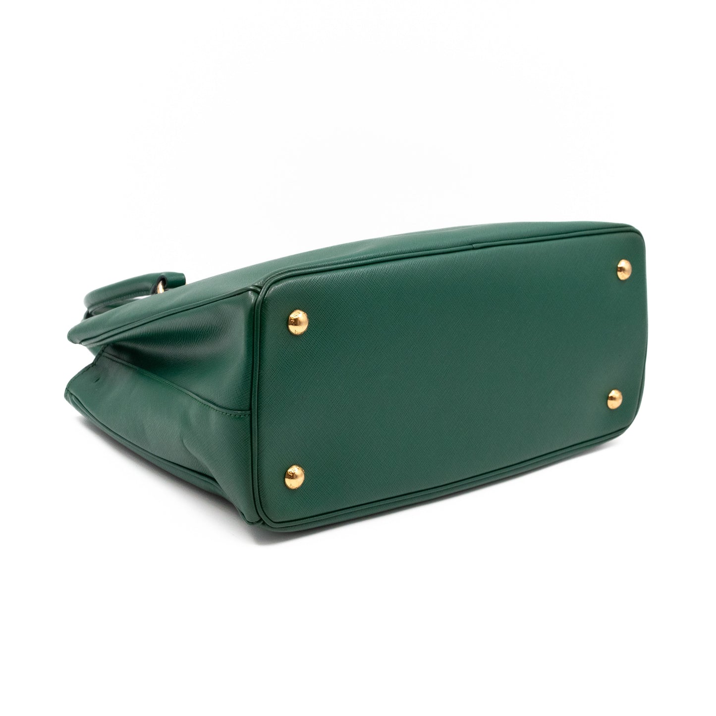 Galleria Medium Single Zip Green Saffiano