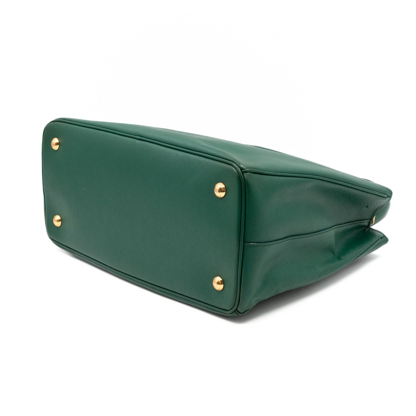 Galleria Medium Single Zip Green Saffiano