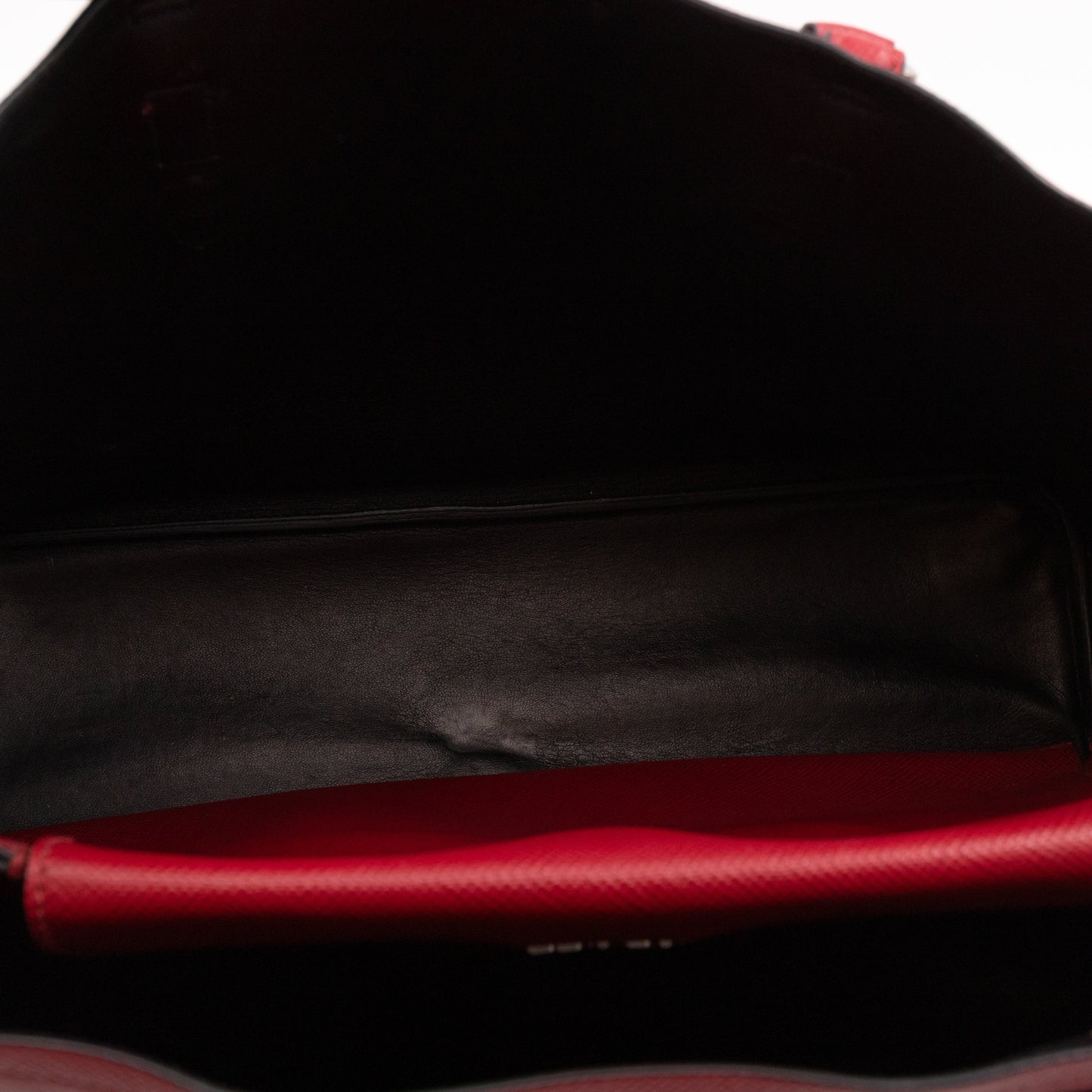 Double Bag Large Red Saffiano Leather
