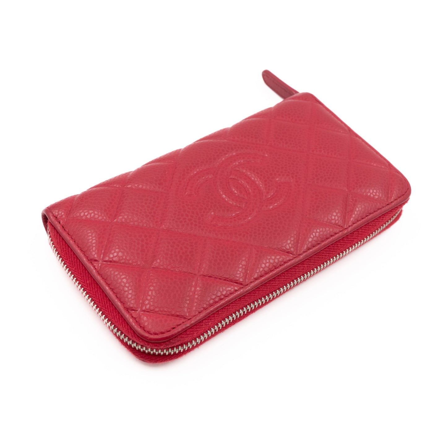 Medium Zipped Wallet Caviar Leather Red