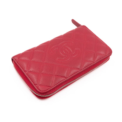 Medium Zipped Wallet Caviar Leather Red