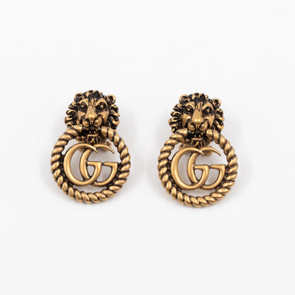 Lion Head GG Clip-On Earrings
