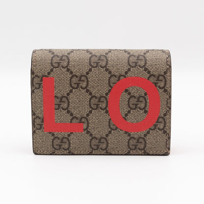LOVE Card Case Flap Wallet GG Supreme Canvas Red