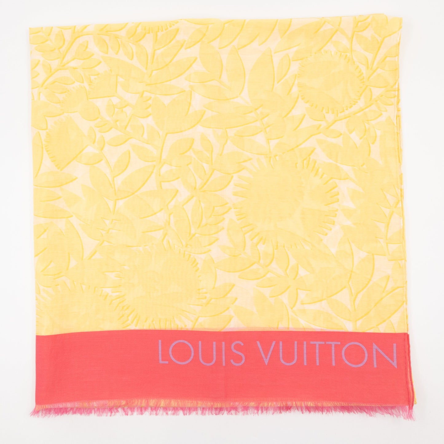 Tropical Flower Pareo Scarf Yellow & Pink