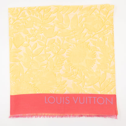 Tropical Flower Pareo Scarf Yellow & Pink