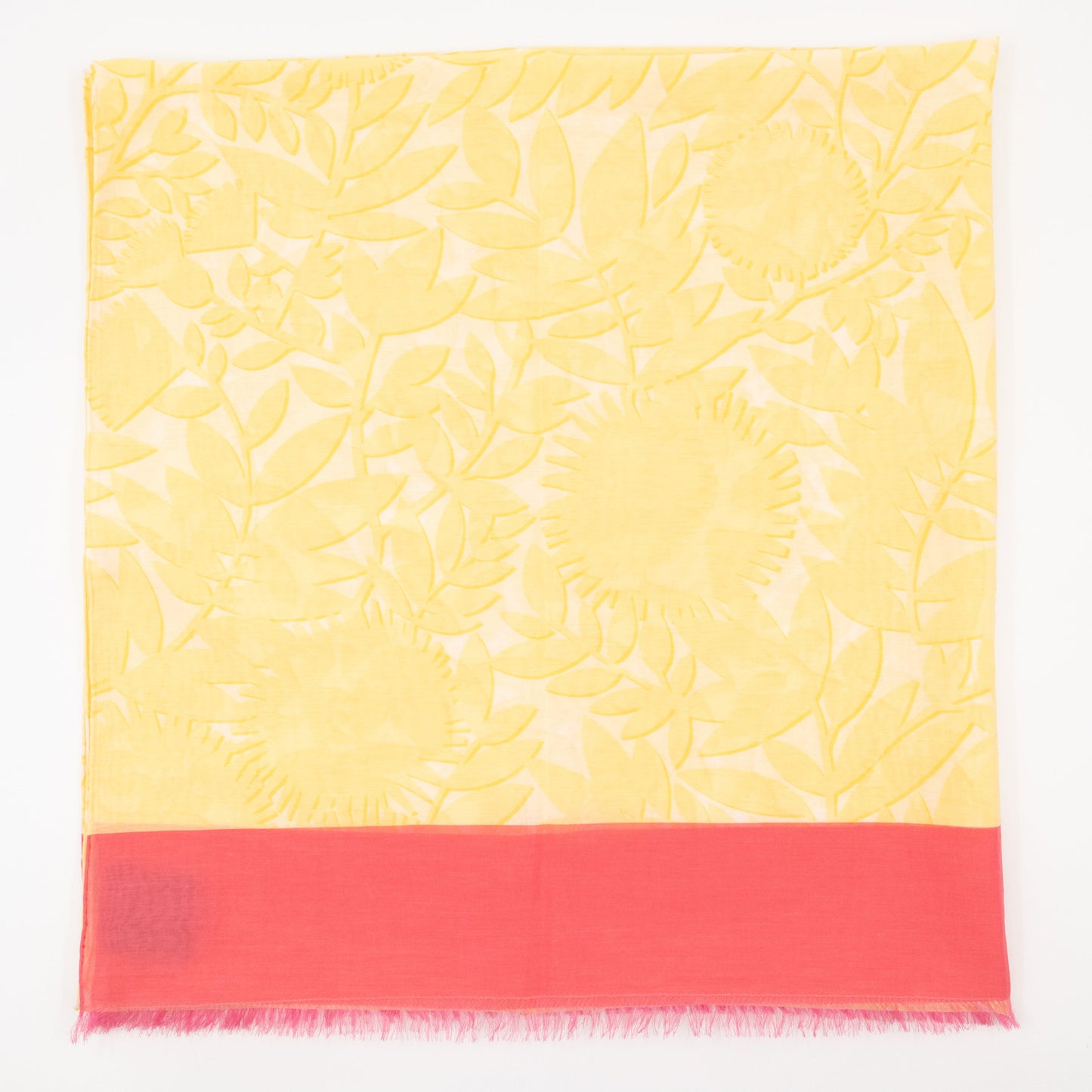 Tropical Flower Pareo Scarf Yellow & Pink
