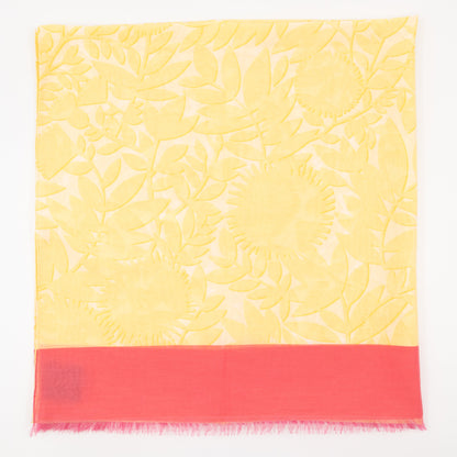 Tropical Flower Pareo Scarf Yellow & Pink