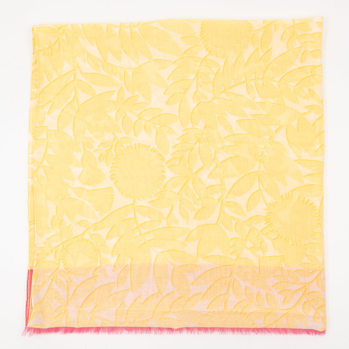 Tropical Flower Pareo Scarf Yellow & Pink