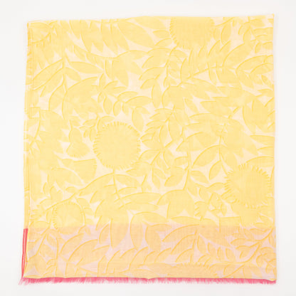 Tropical Flower Pareo Scarf Yellow & Pink