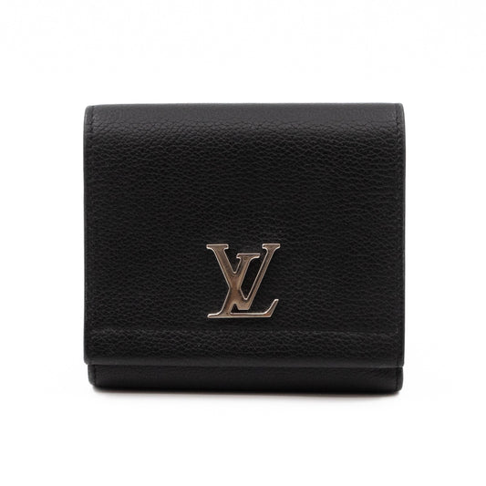 LockMe II Compact Wallet Black Leather