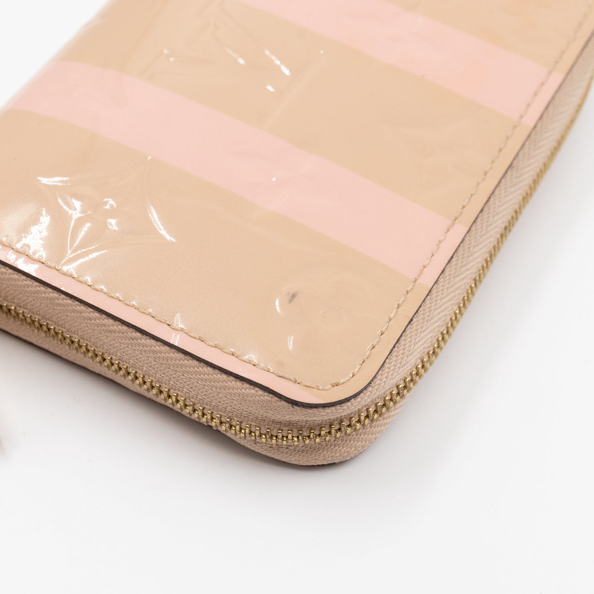 Louis-vuitton Zippy Coin Purse Vernis Rayures Dune
