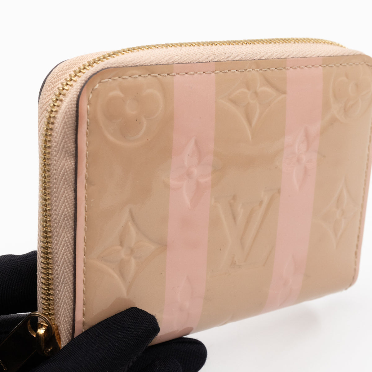Louis-vuitton Zippy Coin Purse Vernis Rayures Dune