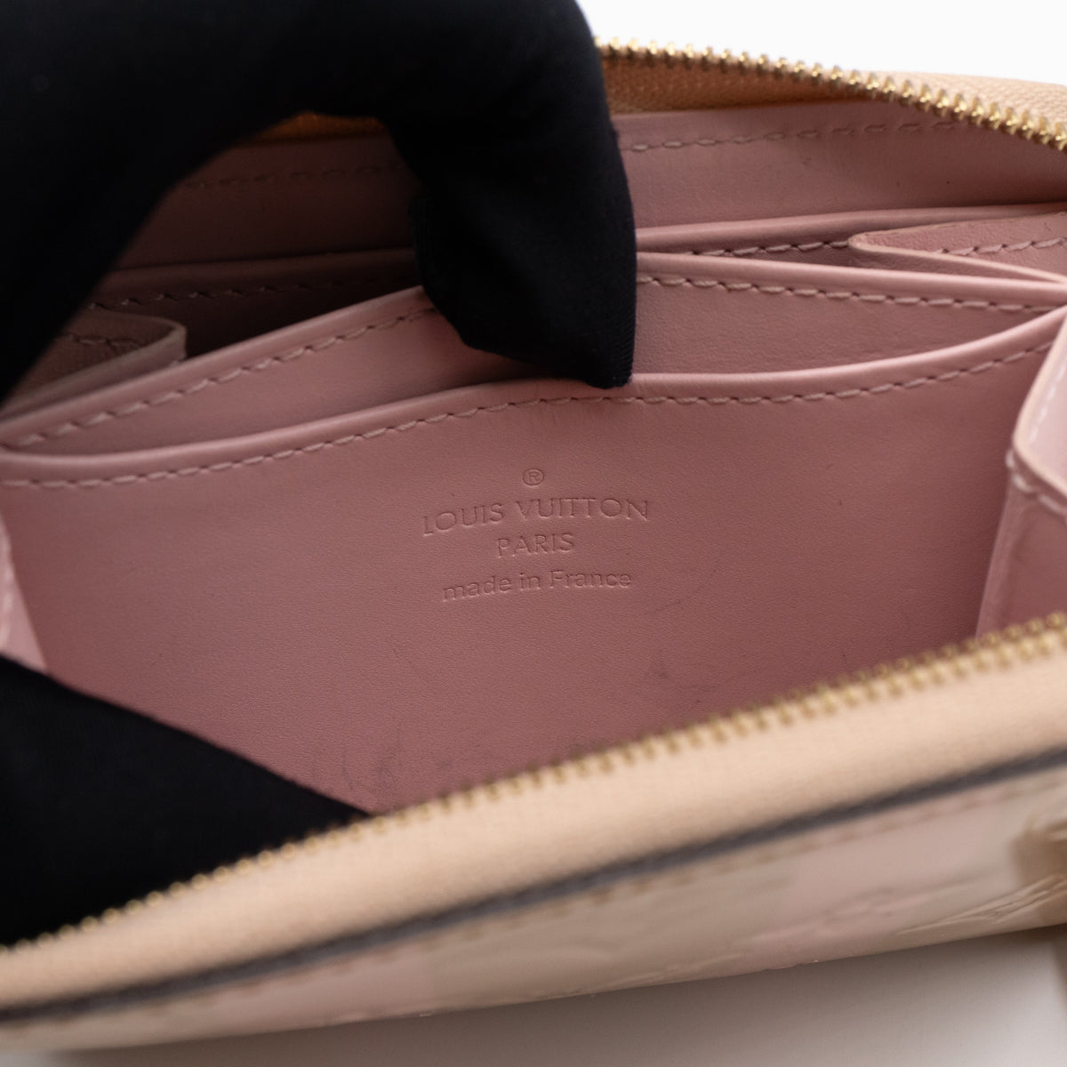 Louis-vuitton Zippy Coin Purse Vernis Rayures Dune