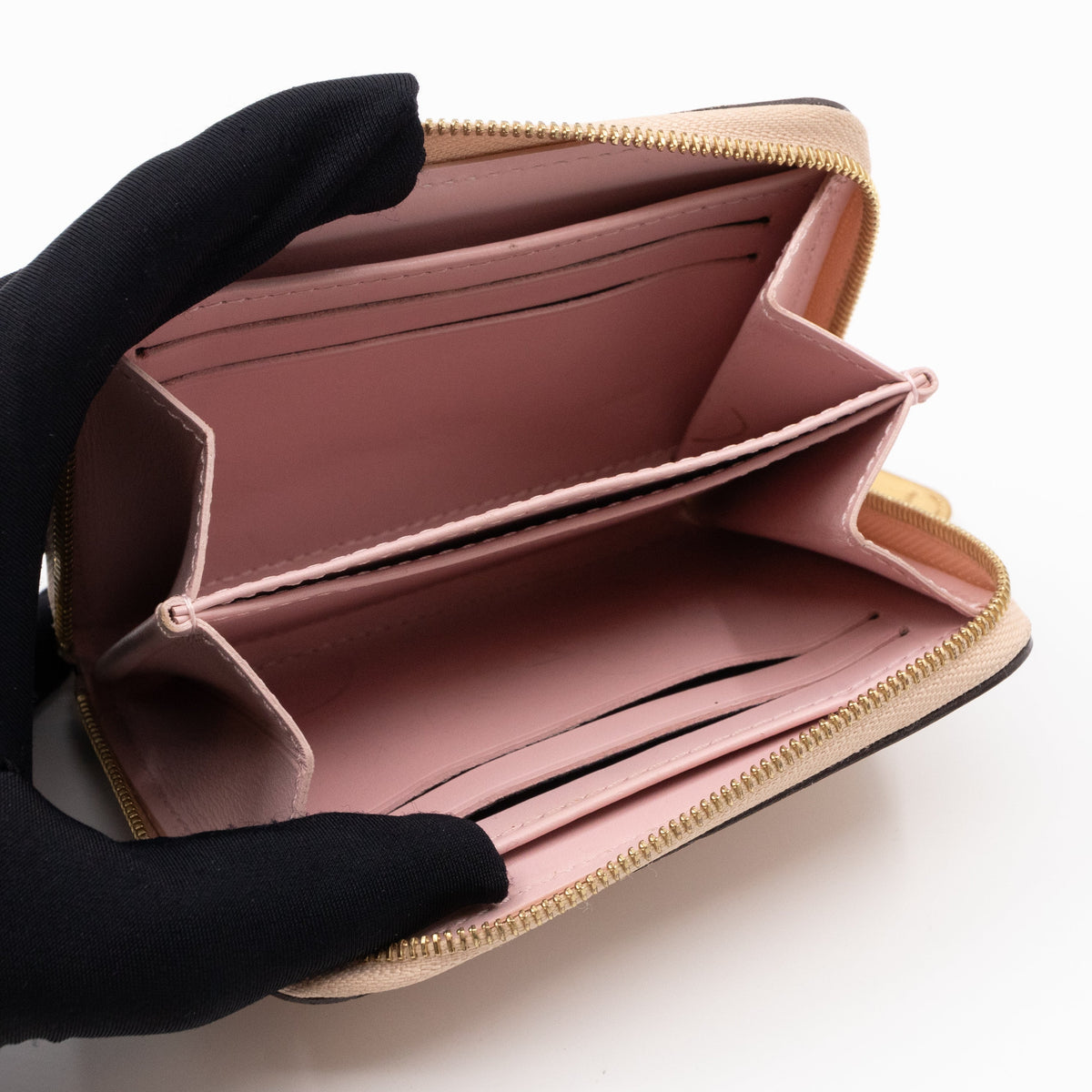 Louis-vuitton Zippy Coin Purse Vernis Rayures Dune