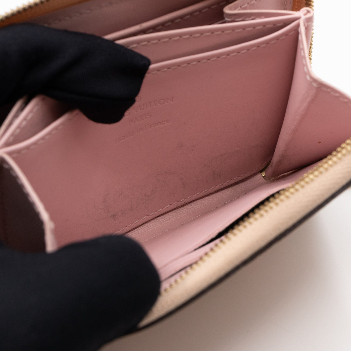 Louis-vuitton Zippy Coin Purse Vernis Rayures Dune
