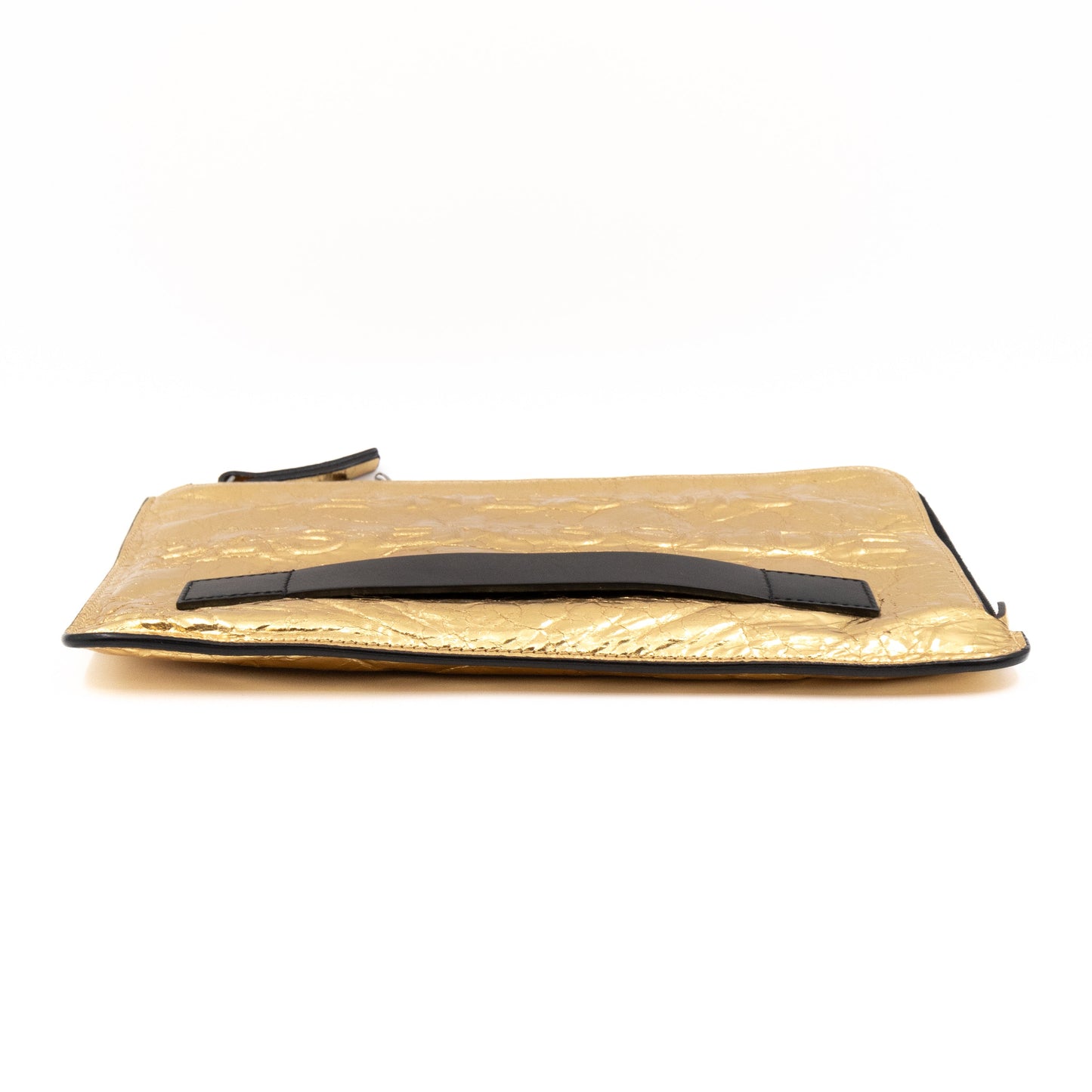 Je Ne Suis Pas En Solde Clutch Gold Metallic Leather
