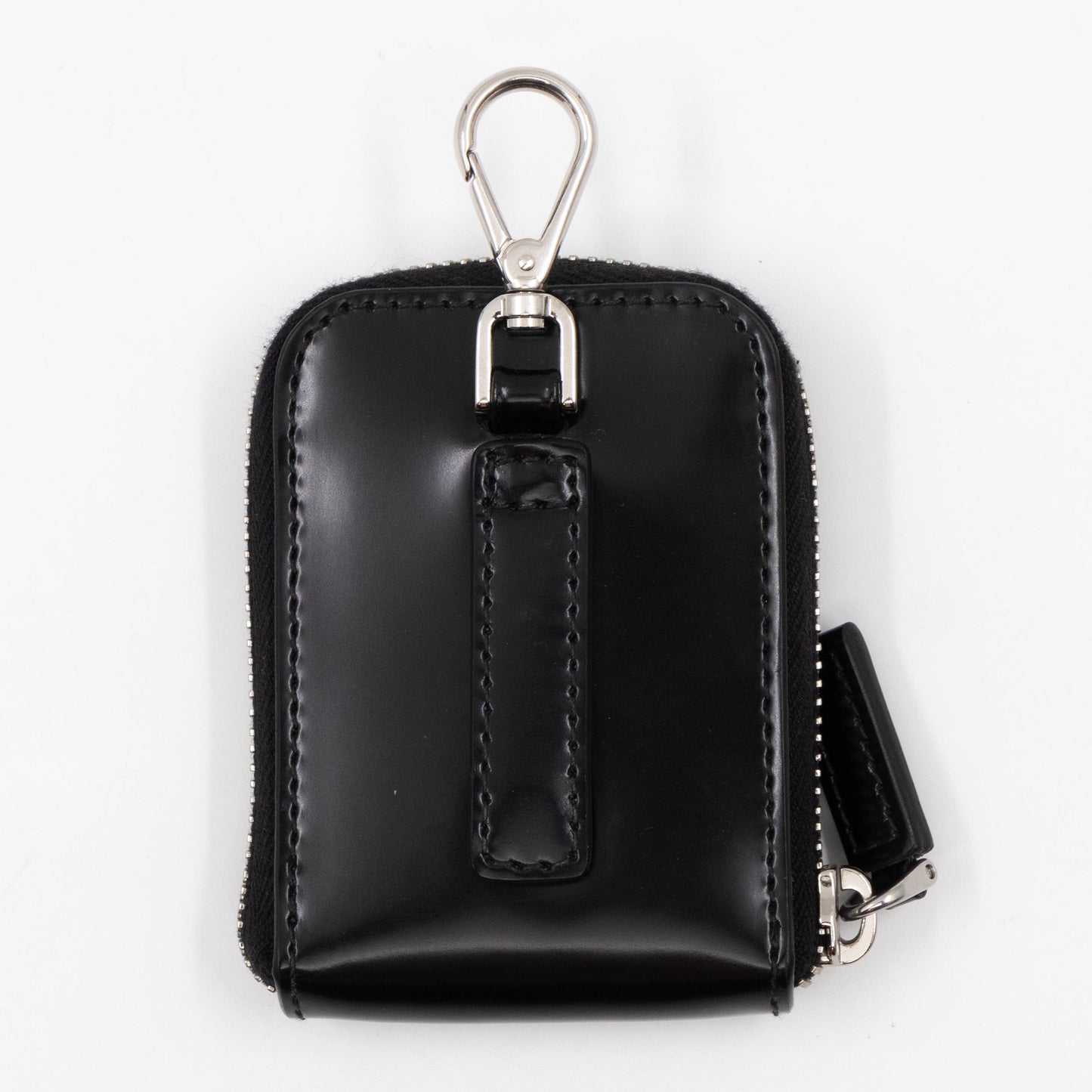 Coin Purse Pouch Black Leather