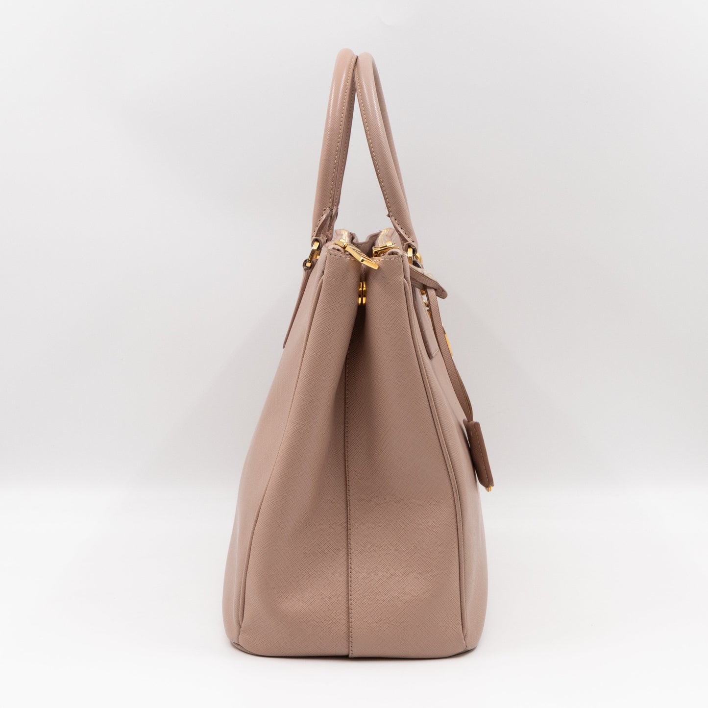 Galleria Large Double Zip Light Pink Saffiano